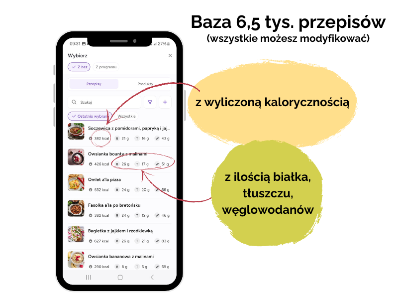 Dieta w aplikacji 2 aplikacja baza posilkow