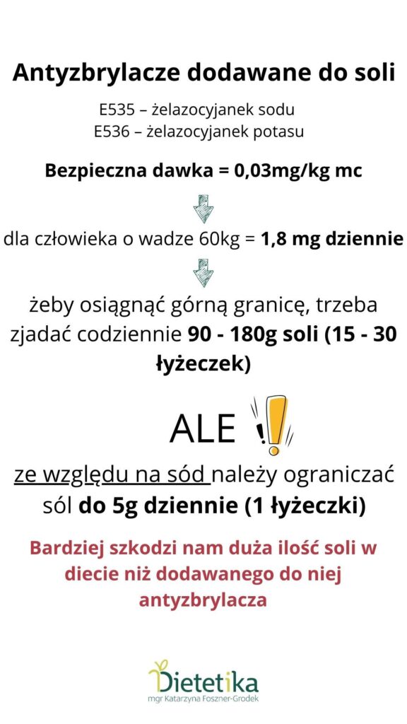 Antyzbrylacze dodawane do soli