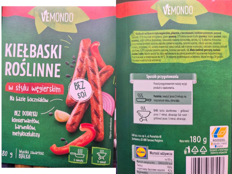 kielbaski roslinne
